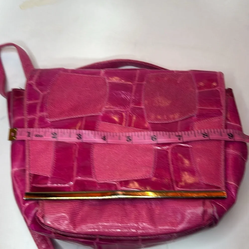 Sharif vintage Pink crocodile pattern Handbag - Picture 11 of 12